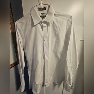 Like New! Marquis Signature White Long Sleeve Oxford Slim fit  15.5 Neck 32/33.